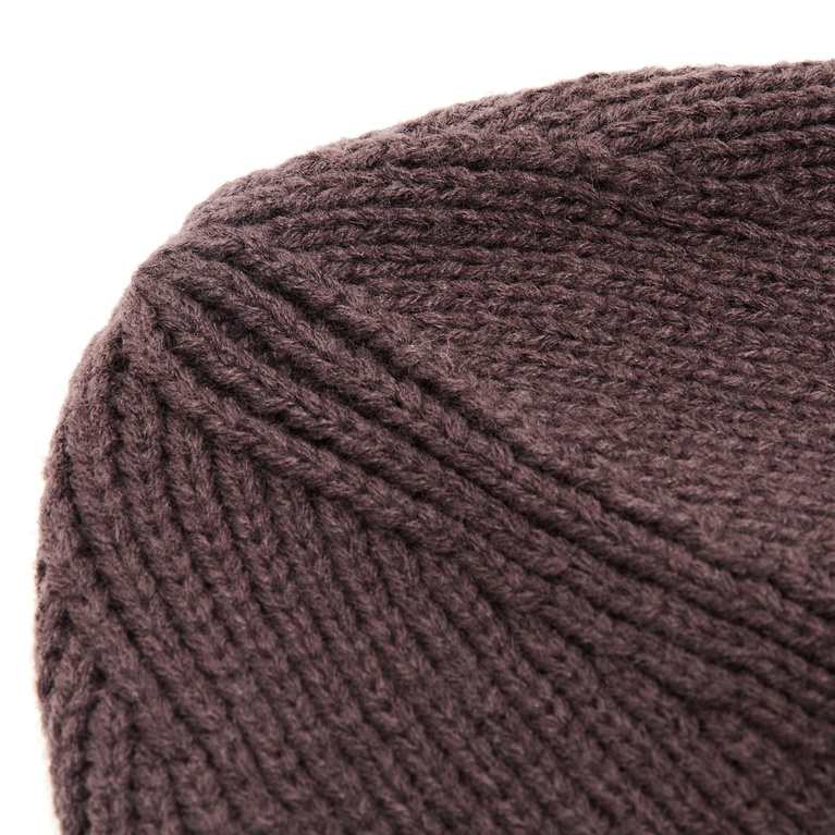 Rib-knit beanie "Bally" Brown melange
